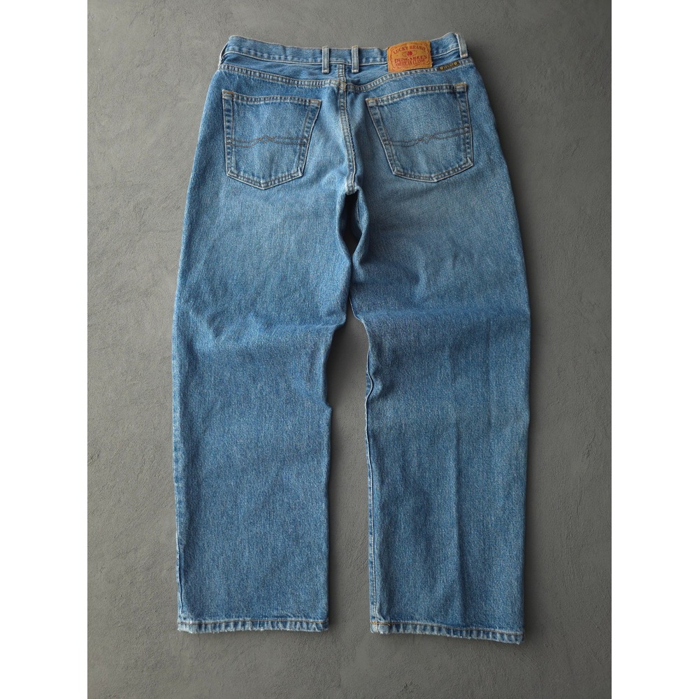 Vintage 90s Lucky Brand Blue Jeans 33 Straight Leg American Made